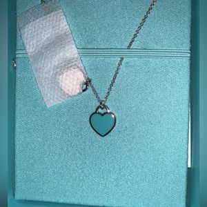 Tiffany & Co. Blue Heart Silver Necklace
